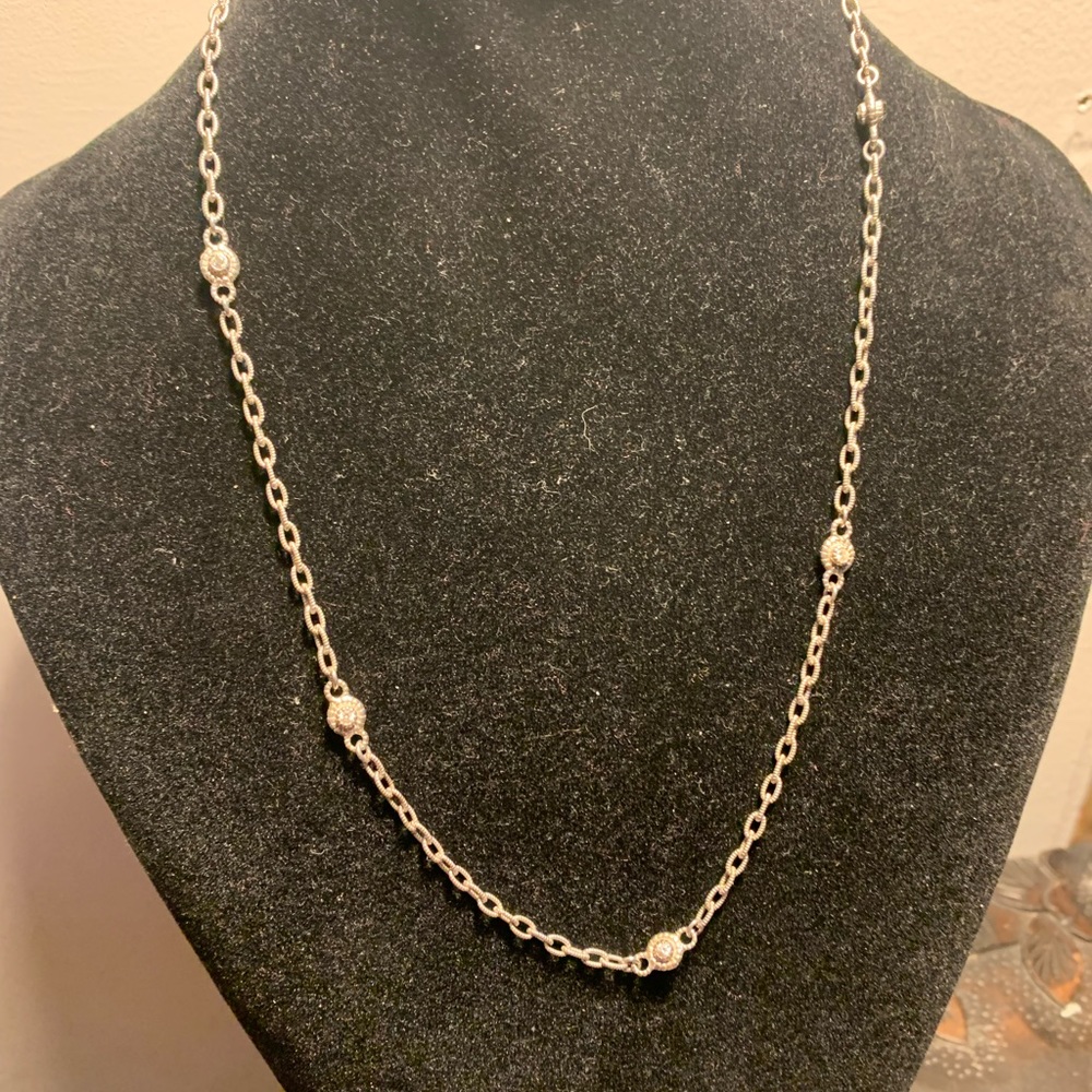 Judith Ripka necklace.  16”. Sterling silver